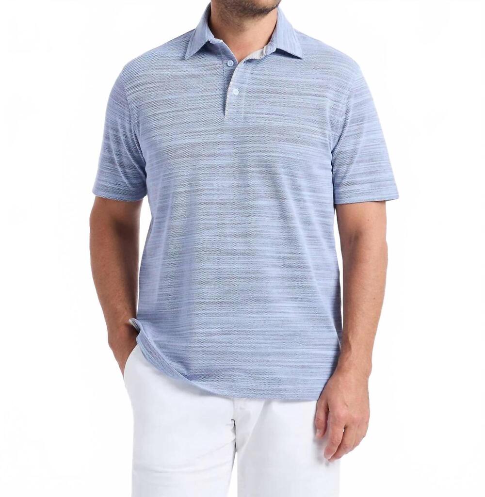NEW ROBERT GRAHAM bogner short sleeve polo shirt in light blue